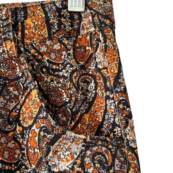 Princess Polly Bell Bottom Paisley Pants Size 4 Corduroy Brown 70s Retro - Picture 4 of 6